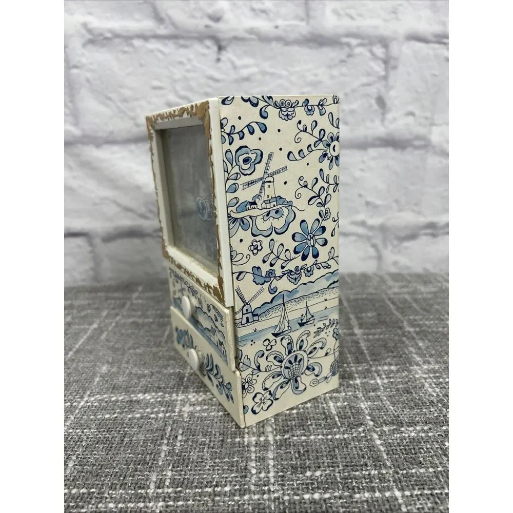 Windmill Music‎ Jewelry Box Japan Vintage Drawers Needs Repair Does Not Wind Up
